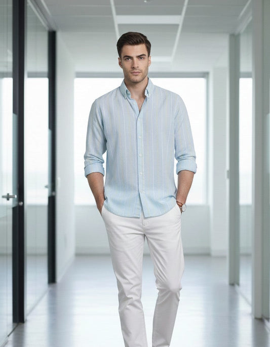 SkyBlue Stripe Shirt