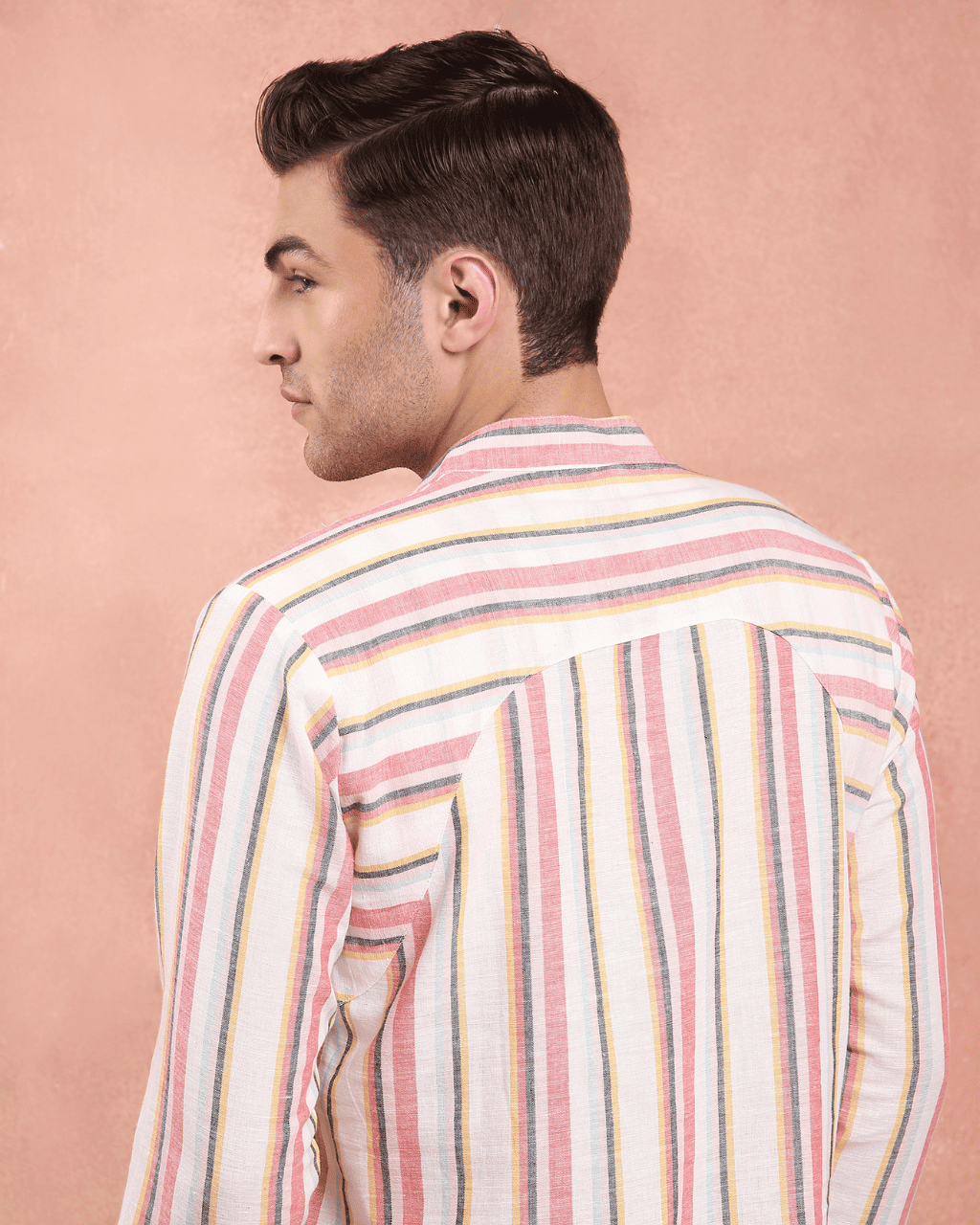 White and Red stripe Kurta Shirt