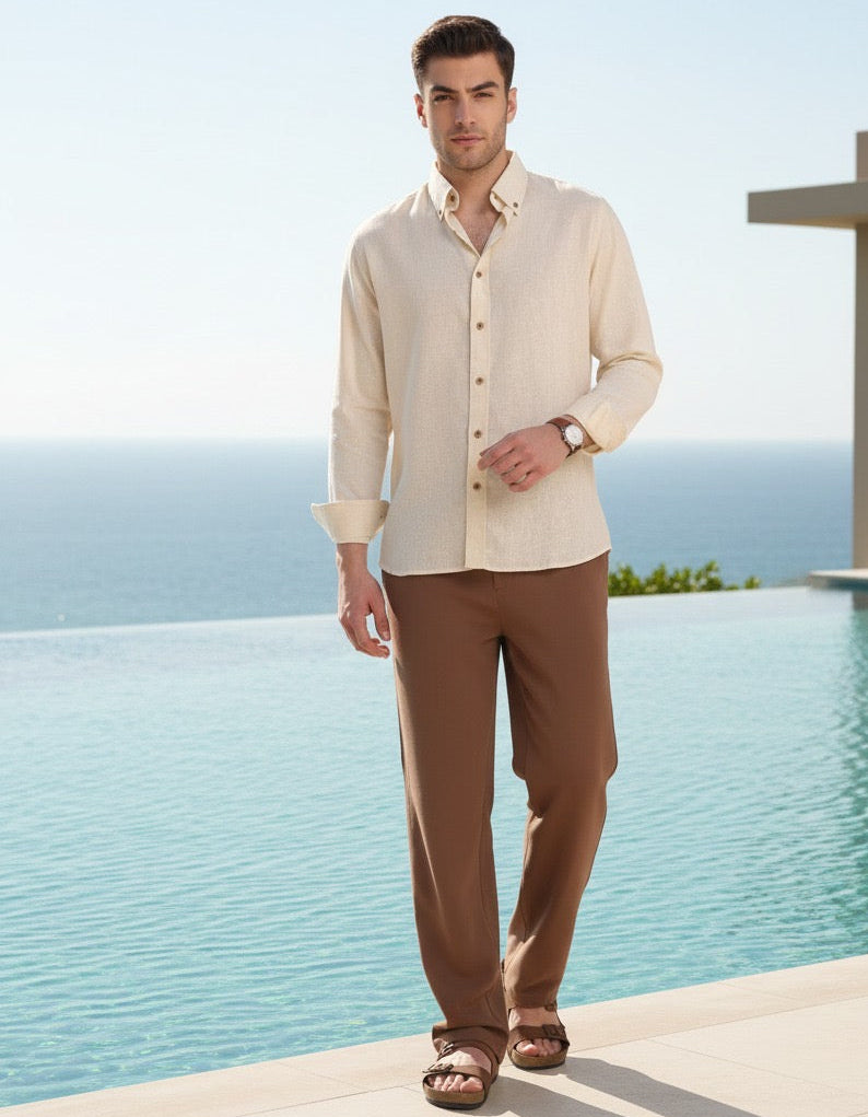 Butter Yellow Linen Shirt