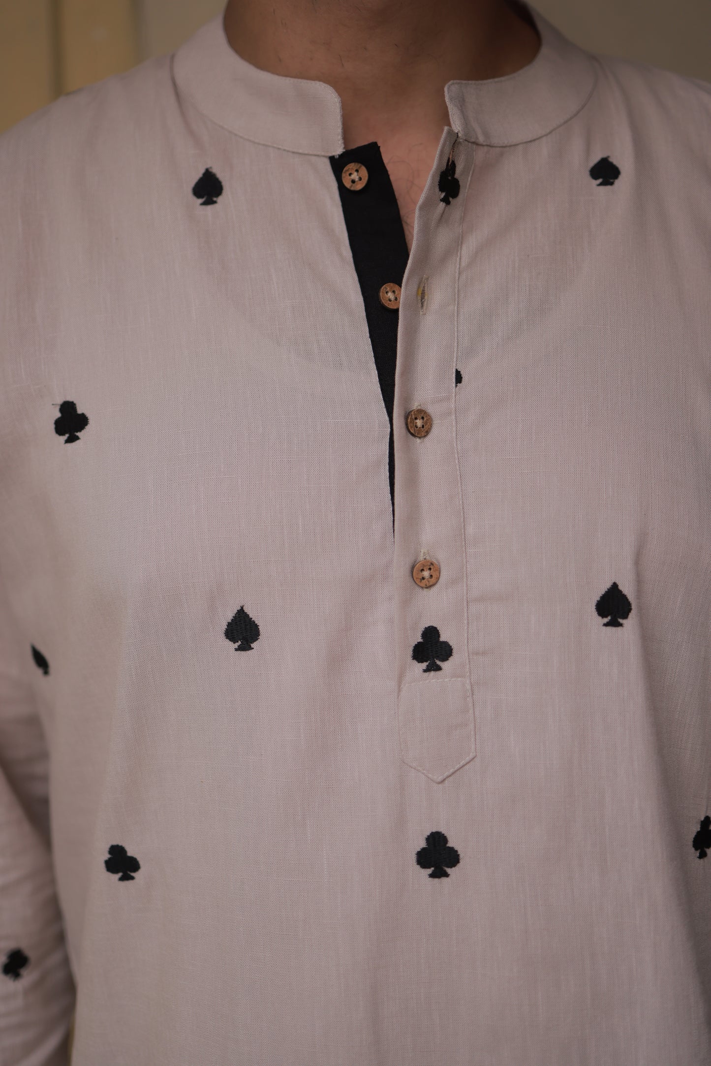Clubs & Spades - Beige Kurta set